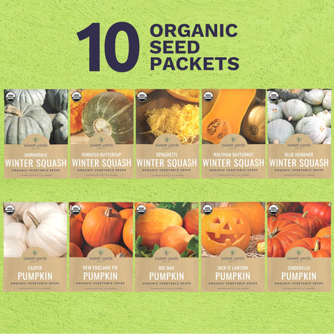 Sweet Yards Waltham Butternut seed packet ideal for flavorful winter squash