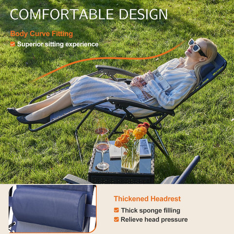 Sweetcrispy blue outdoor lounge on lawn ready for sunbathing