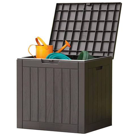 Sweetcrispy deck box with 31-gallon capacity protects patio cushions from weather