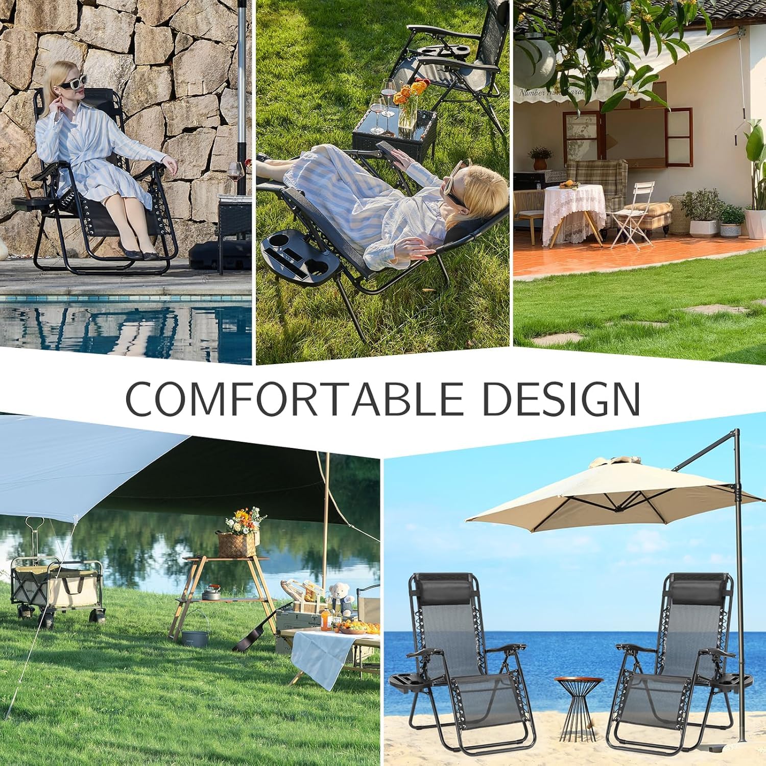 Sweetcrispy poolside or garden setup for relaxed lounging and sun breaks.