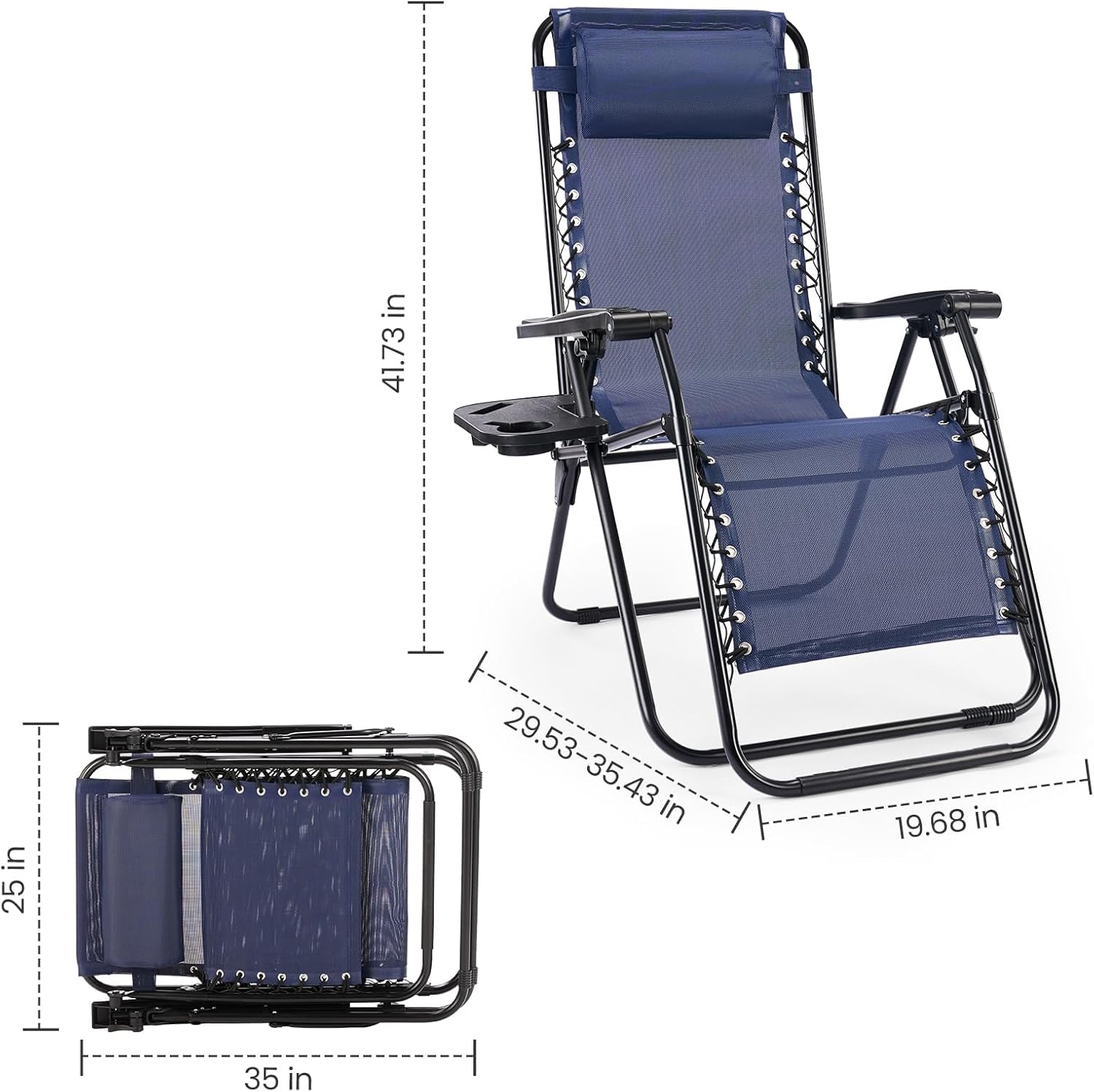 Sweetcrispy blue zero gravity chair folded compact for transport