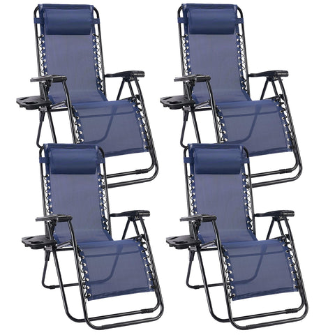 Sweetcrispy blue zero gravity chair front view for outdoor lounging