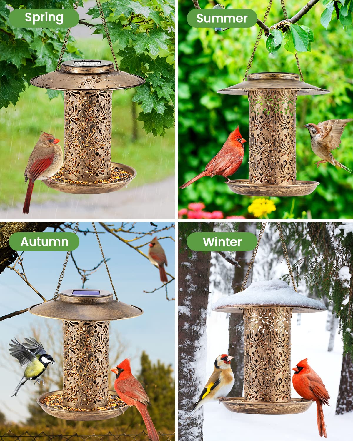 Sweetfull garden lantern glow at dusk adds ambient outdoor lighting.