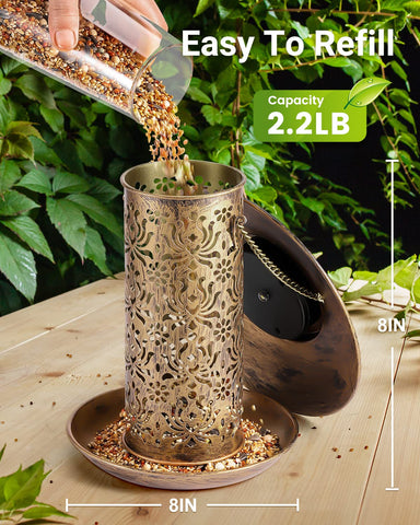 Sweetfull large seed tray capacity helps attract more visits.
