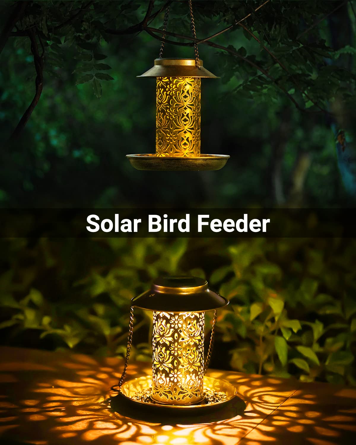 Sweetfull metal wild bird feeder keeps seeds visible and protected outdoors.