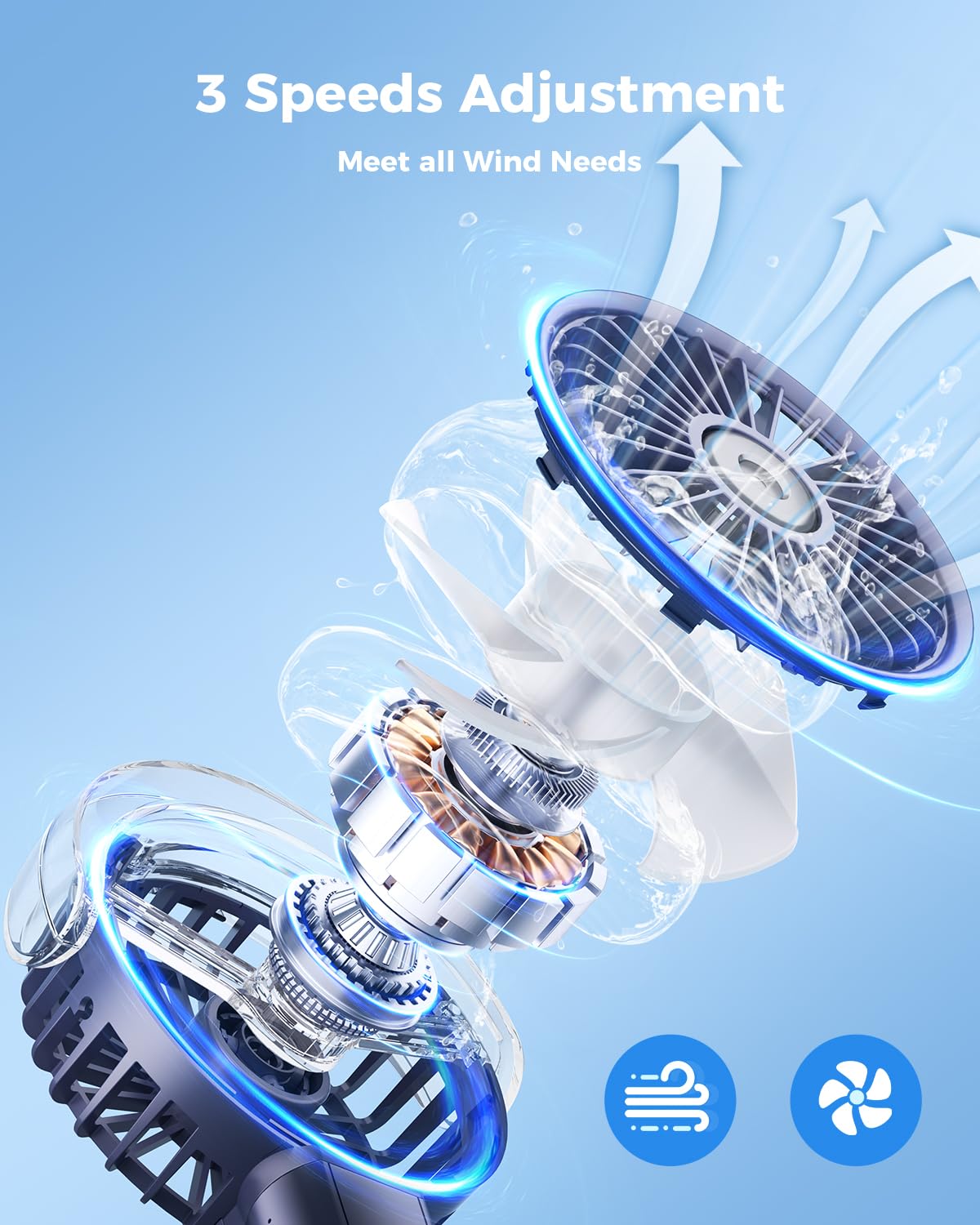 Sweetfull misting fan mist spray action delivering refreshing humidity.