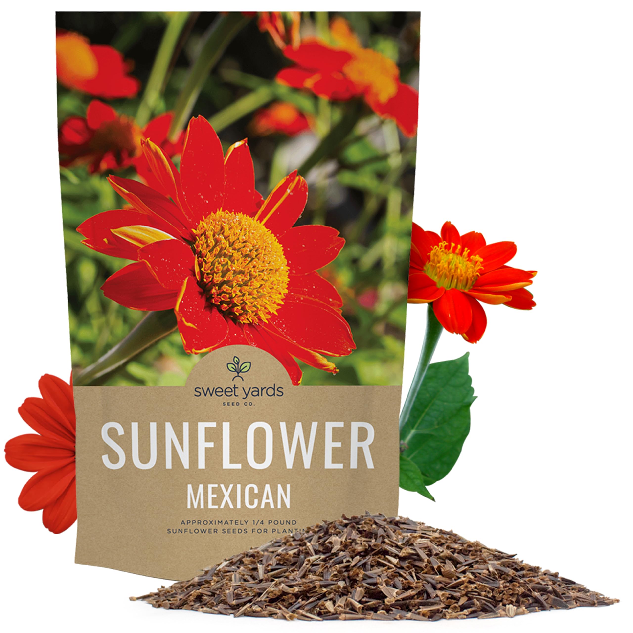 Sweet Yards Mexican Sunflower Seeds bulk quarter-pound bag for easy planting