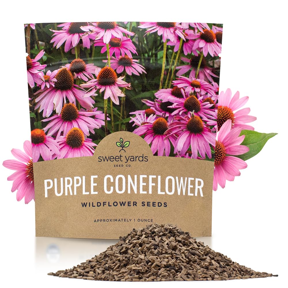 Sweet Yards Purple Coneflower seeds in a resealable packet for easy storage.