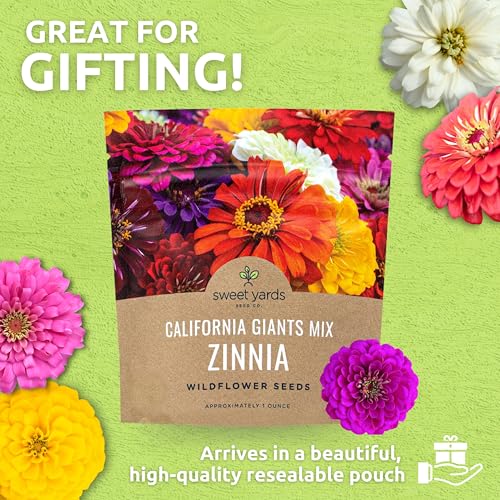 Non-GMO Sweet Yards Zinnia Seeds California Giants Mix designed for versatile planting.
