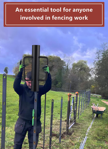 Swellisher fence post driver protects wooden posts from cracking during driving