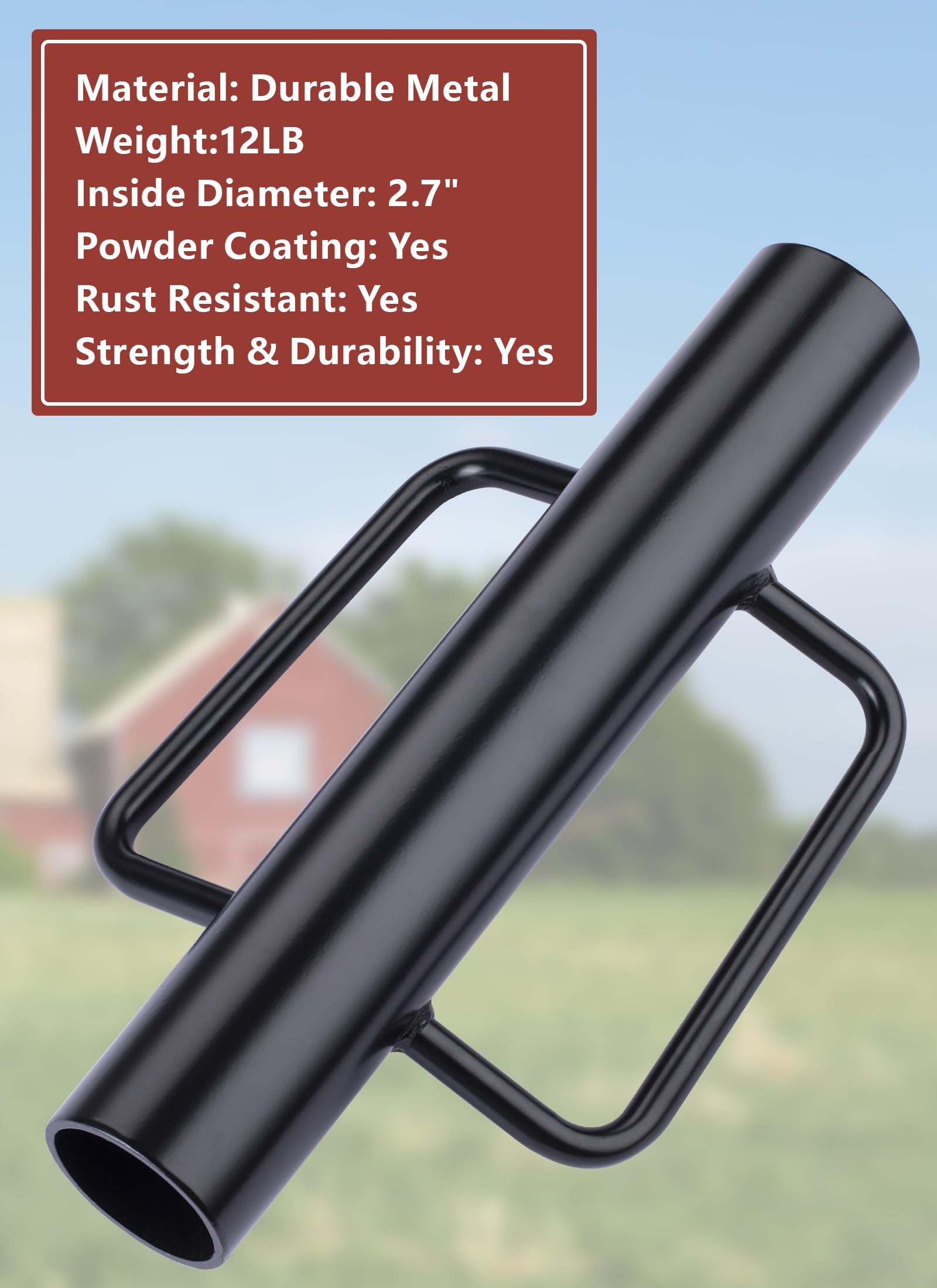 Swellisher fence post driver with rust-resistant coating resists weather wear