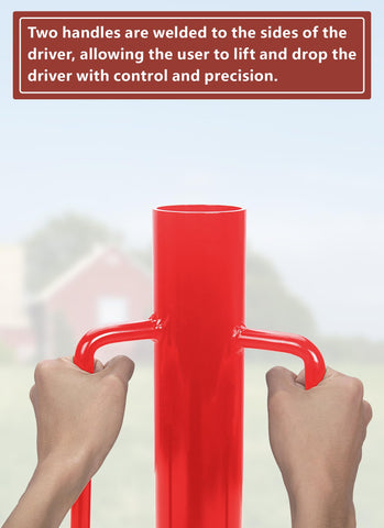 Swellisher fence post driver closed end cap concentrates impact on post