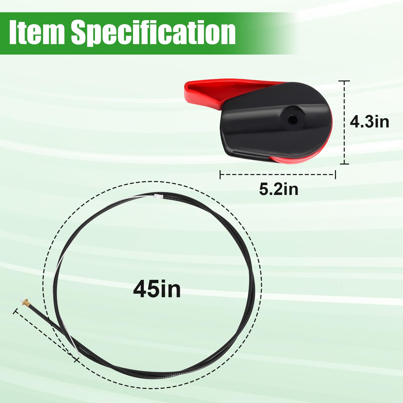 Swess control handle and lever for intuitive throttle adjustment during mowing.