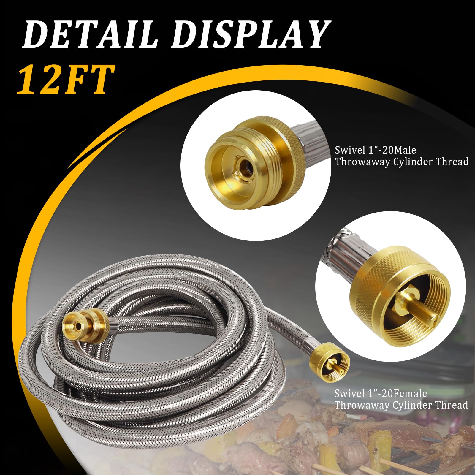 Swess 4-Port Brass Tee closeup highlights sturdy brass construction for safe RV connections.