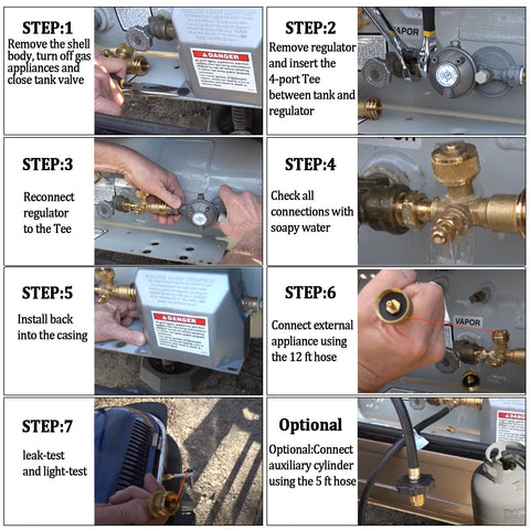 Swess Extend a Stay RV propane system setup demonstrates easy routing.