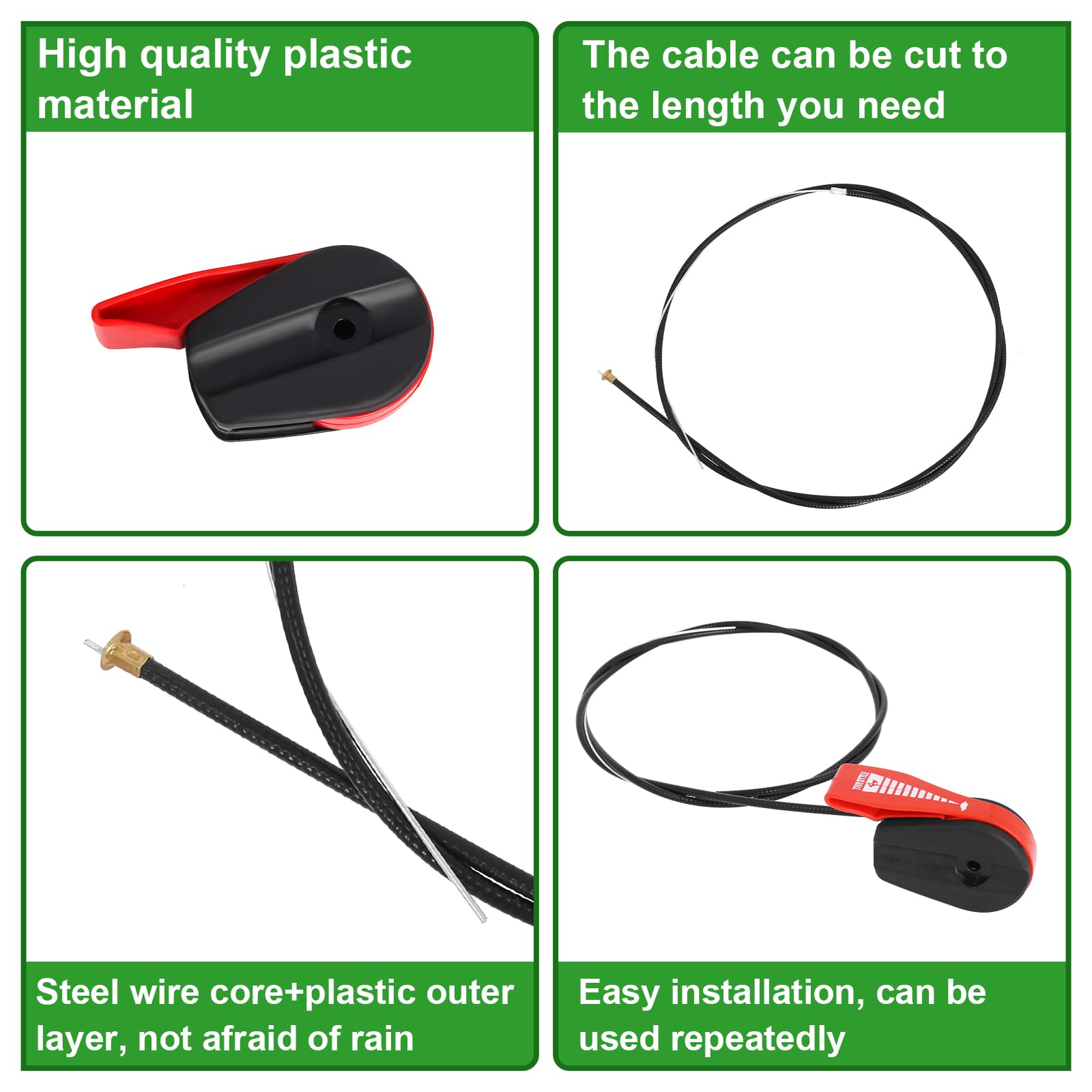 Swess outer sheath protects the throttle cable in outdoor environments.