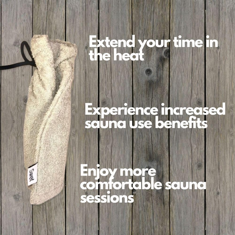 Swet Sauna Hat protects hair and maintains style in dry heat.