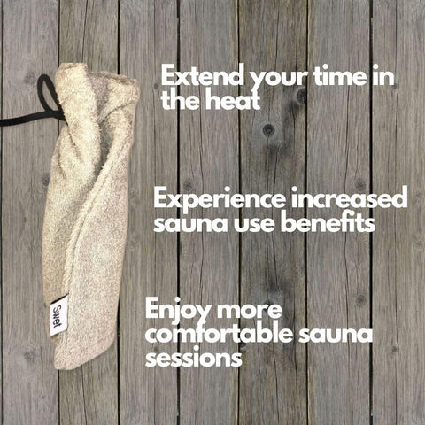 Swet Sauna Hat protects hair and maintains style in dry heat.