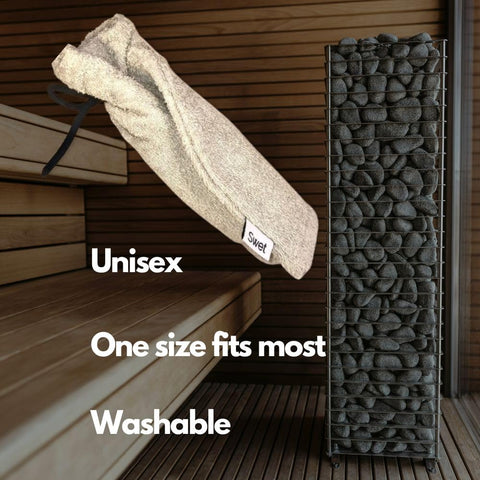 Swet Sauna Hat is a one-size-fits-all solution for men and women.