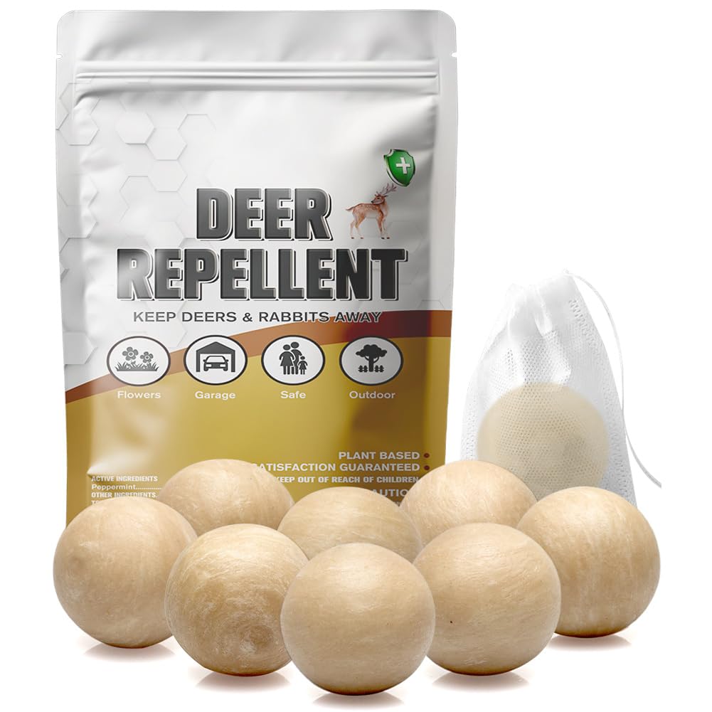 SWIALLS Deer Repellent 8-pack packaging highlights natural ingredients for outdoor protection