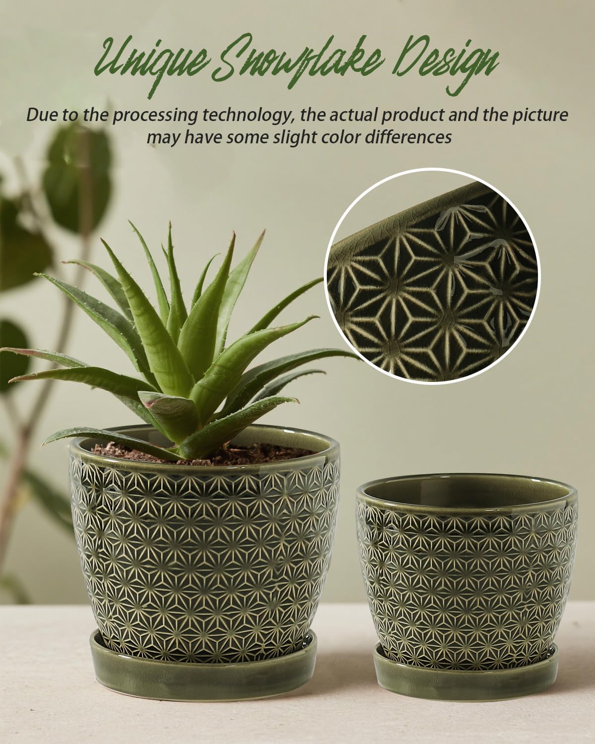 Swicken ceramic planter with drainage hole and silicone plug for leak control