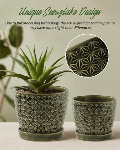 Swicken ceramic planter with drainage hole and silicone plug for leak control