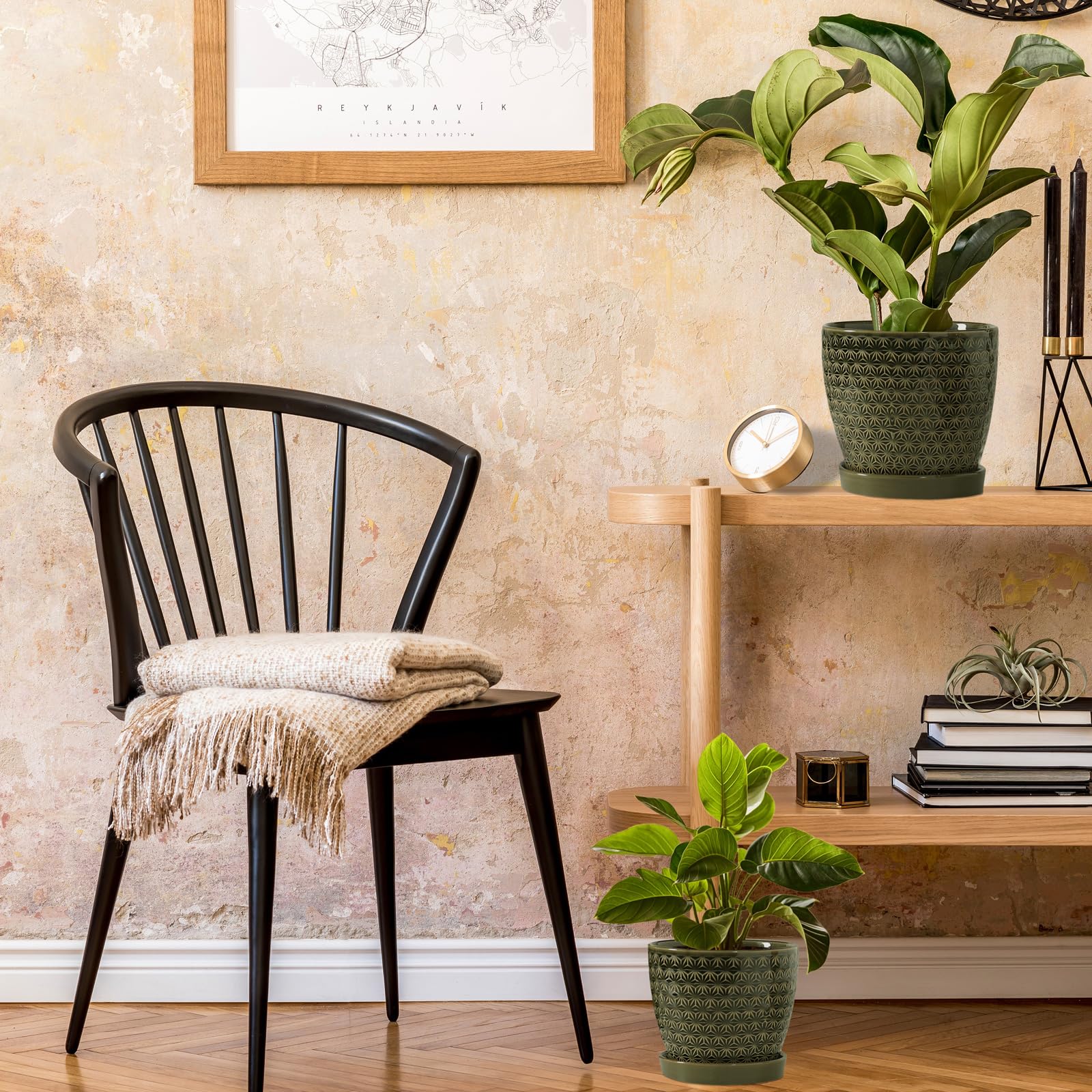 Swicken planter styled in an office setting for modern decor