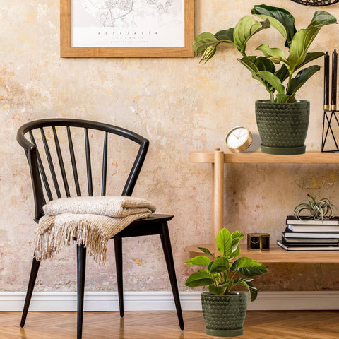 Swicken planter styled in an office setting for modern decor