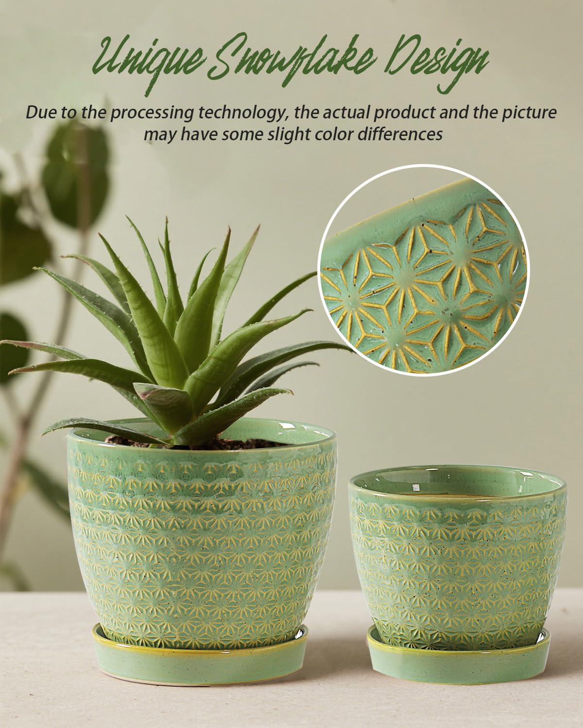 Swicken sage-green large planter 6.7x5.7 inches suits mid-size plants