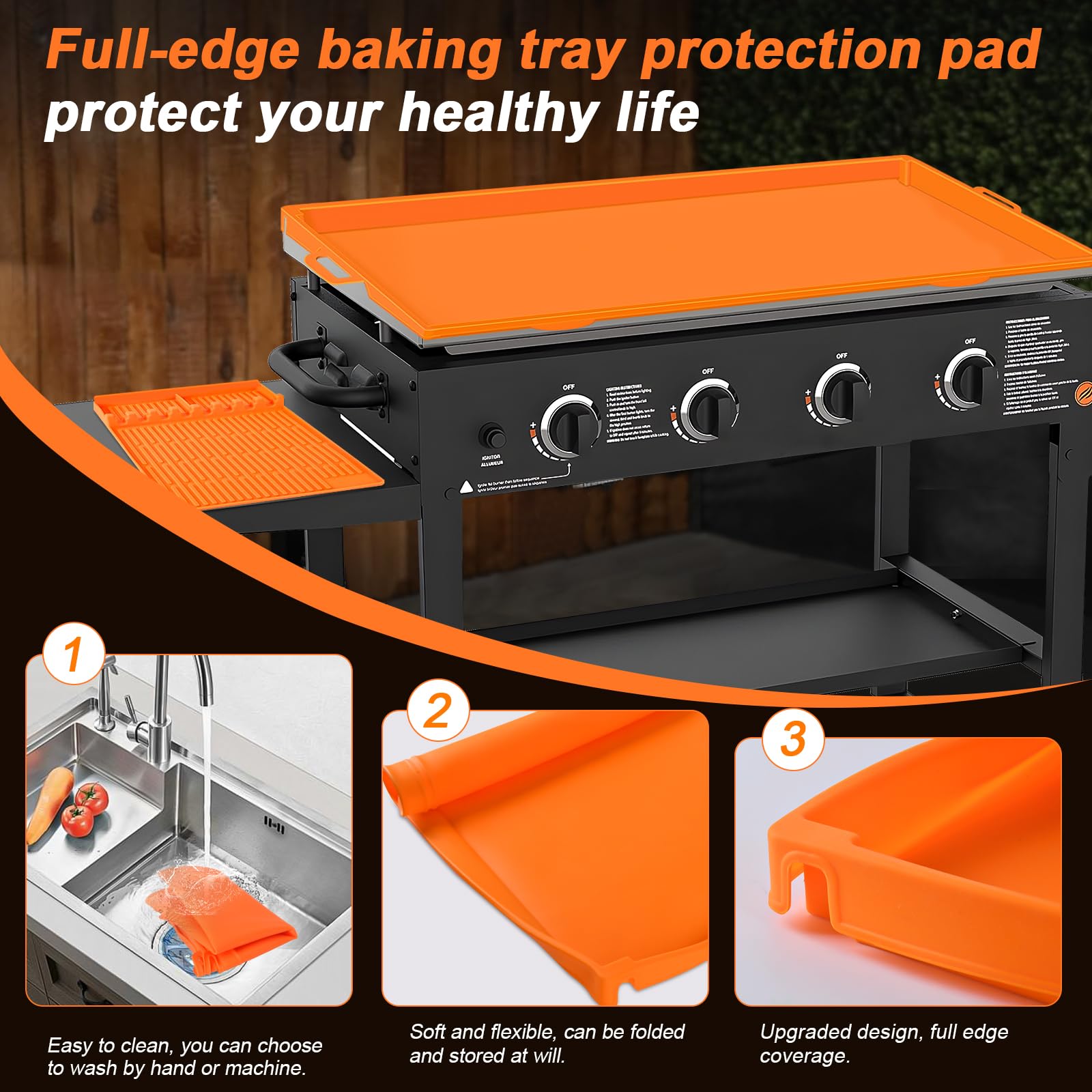 Swihorab silicone griddle mat made from food-grade material for Blackstone use