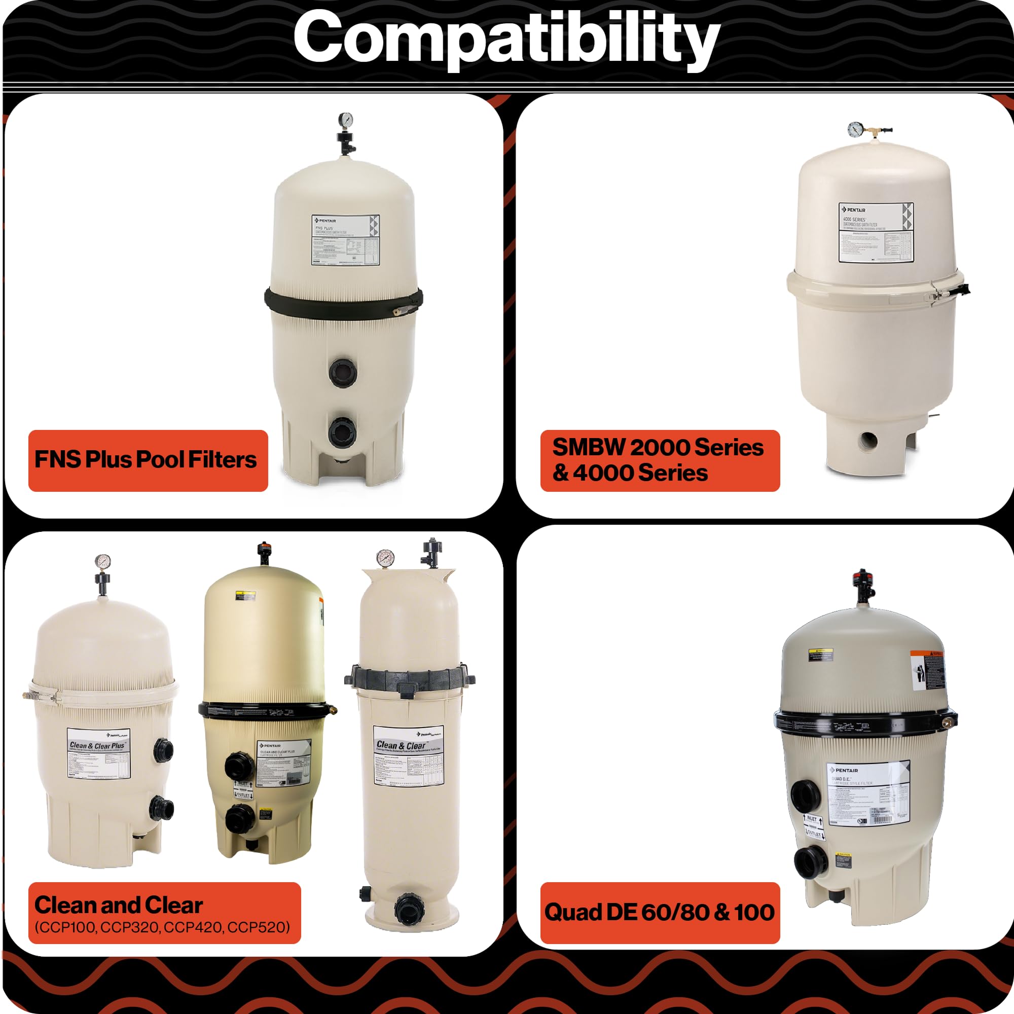 Swimables 98209800 compatibility with common Pentair filter series.