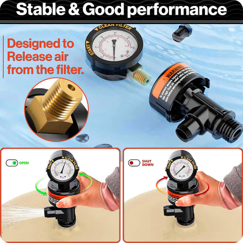 Swimables 98209800 complete gauge and air relief kit contents.