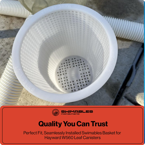 Debris filtration focus of Swimables basket helps keep pool water clear.