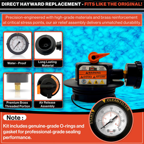 Swimables DEX2420MAR2 pressure-gauge-upgraded clearly indicates when to inspect the filter.