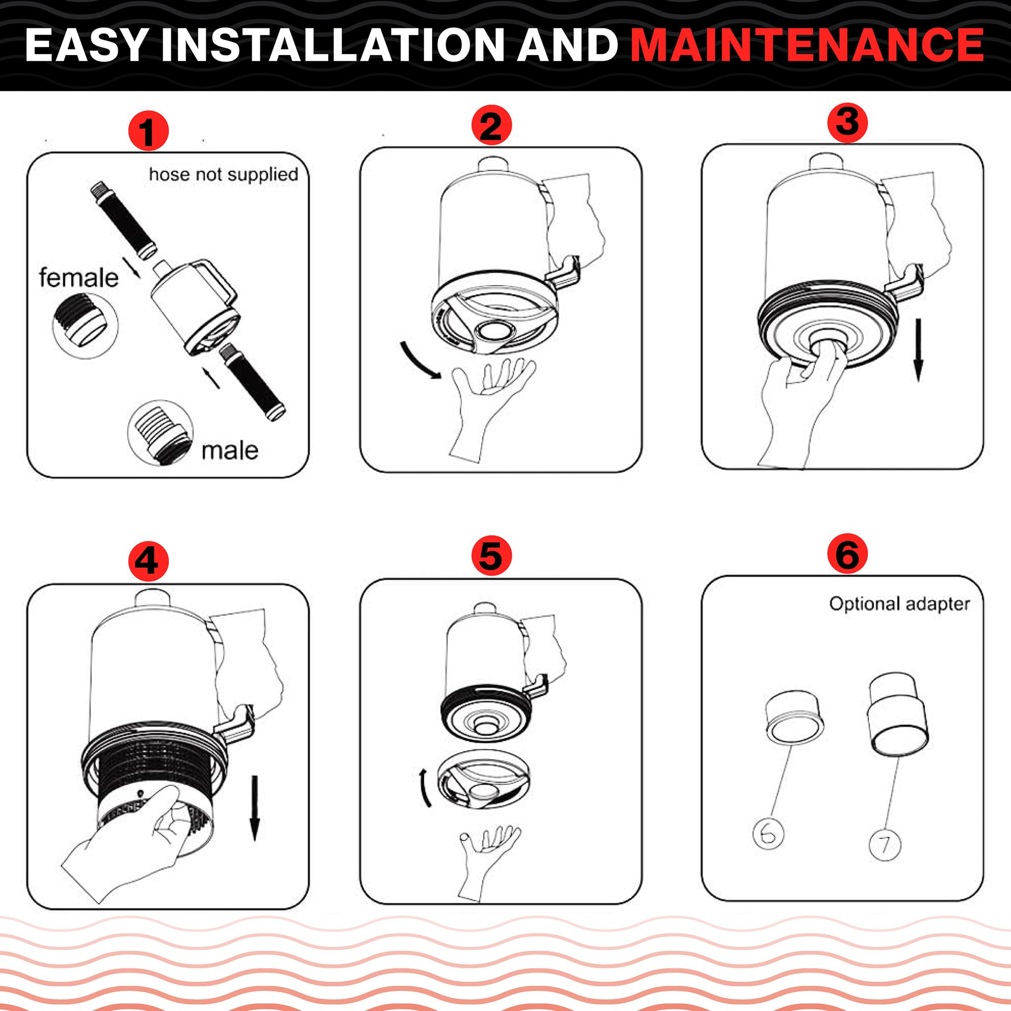 Swimables easy installation with twist-off lid for quick cleaning access.