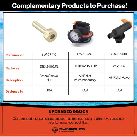Swimables ECX2712B1 compatible with Hayward ProGrid, SwimClear, XStream filters.
