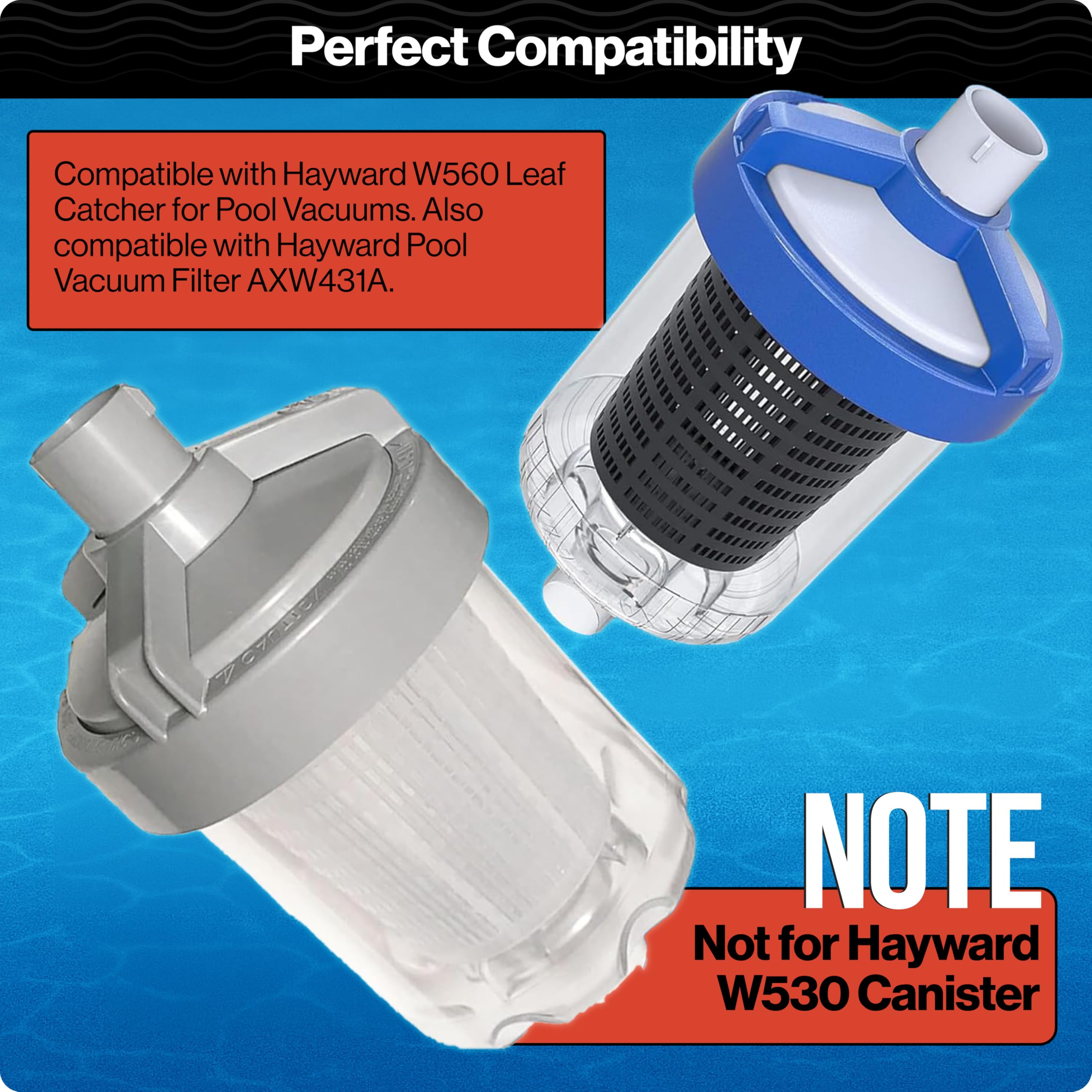 Heavy-duty plastic Swimables basket filters debris while protecting the pool’s pump and filter.