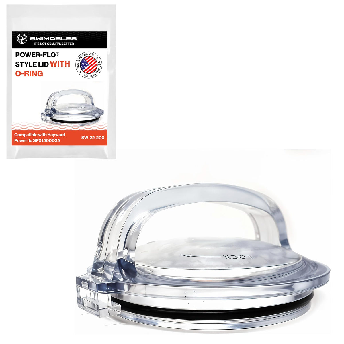 Swimables pump lid with O-ring for Hayward, ensures a secure seal and easier maintenance.