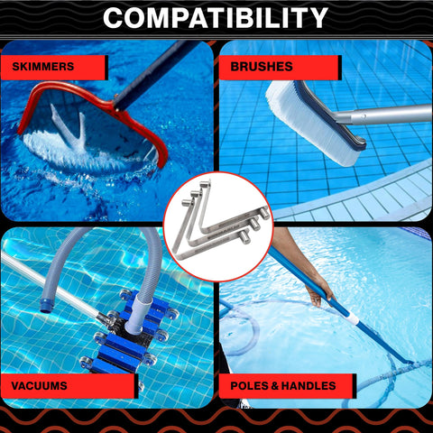 Swimables V-clip compatible with above-ground and inground pool equipment.