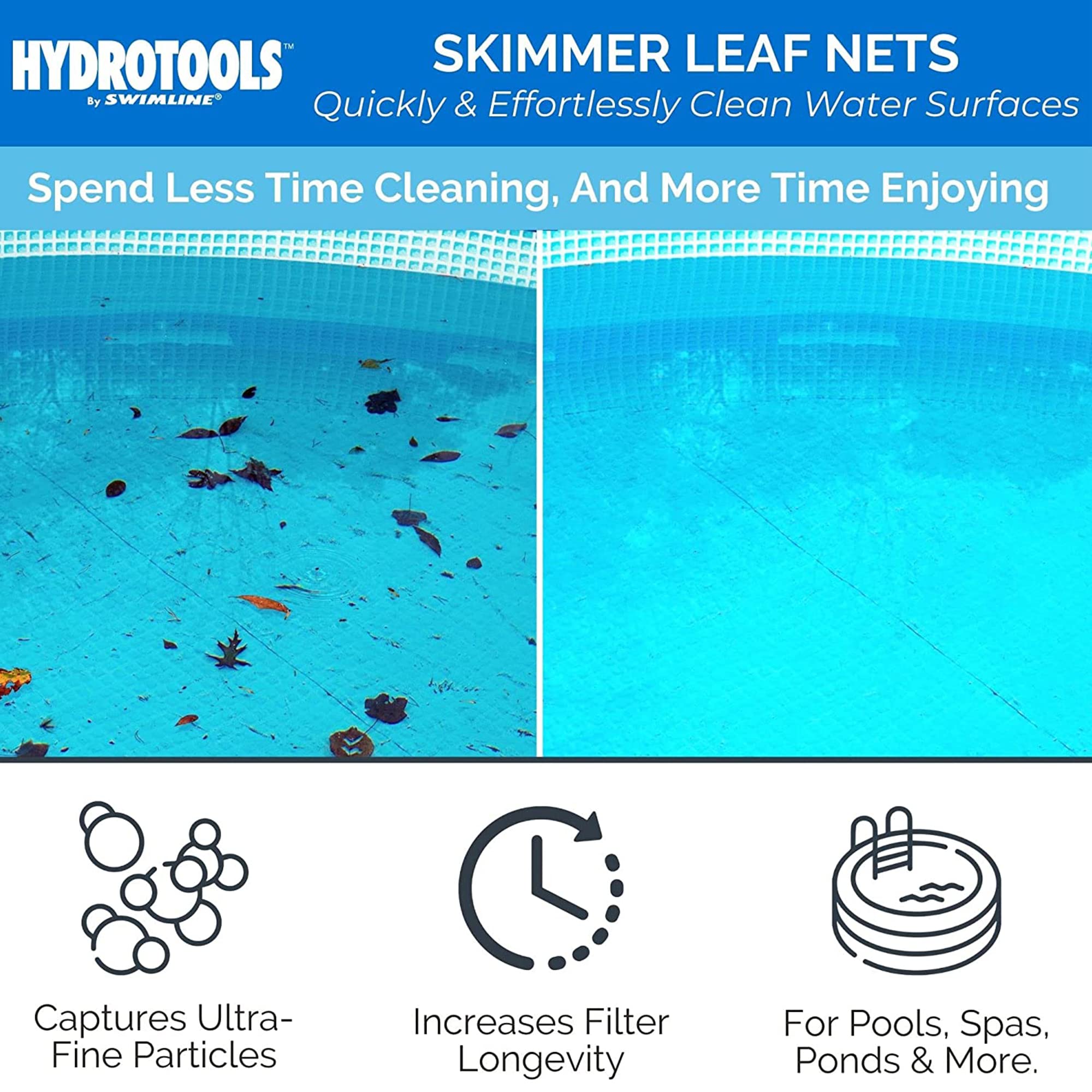 Swimline 8039 integrated handle doubles as handheld skimmer