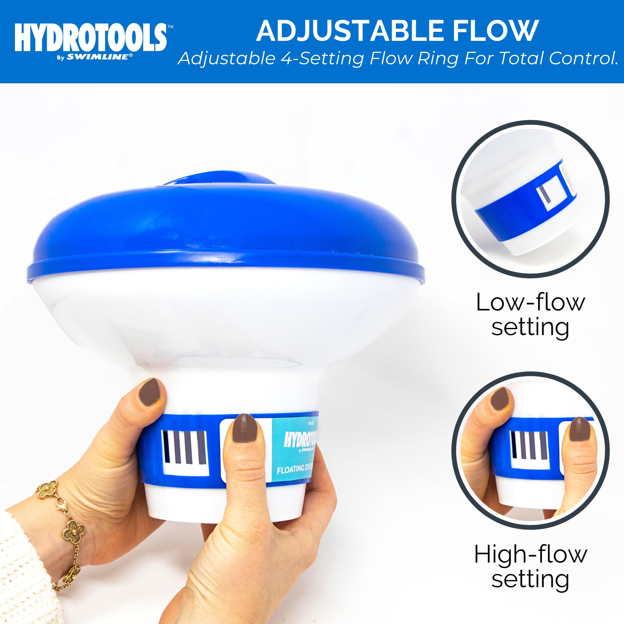Swimline HydroTools 8720 large 3 lb capacity holds tablets for fewer refills