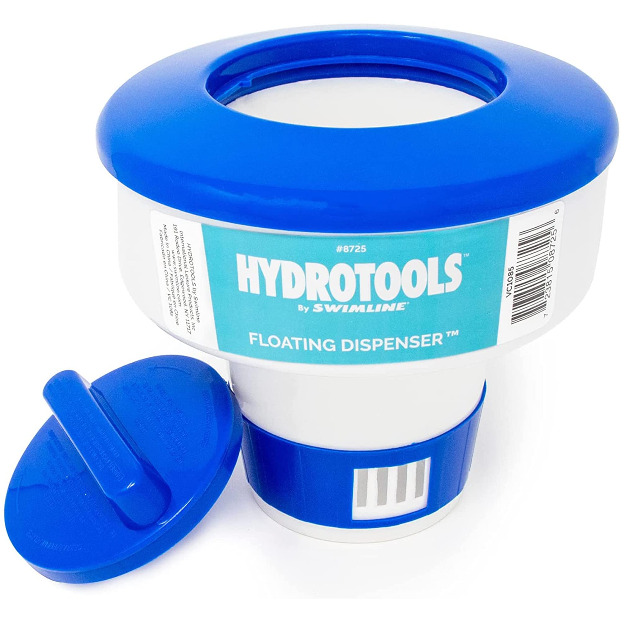 Swimline HydroTools 8725 dispenser in action maintains balanced chlorine levels for sparkling water.