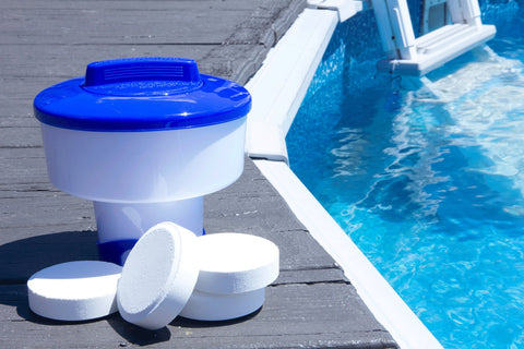 HydroTools 8725 floating dispenser delivers adjustable flow for tailored pool sanitation.
