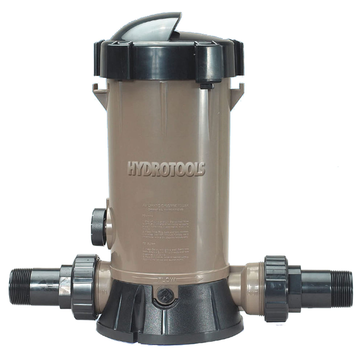 The Swimline Hydrotools 8750 feeder front view shows automatic dosing for pools.