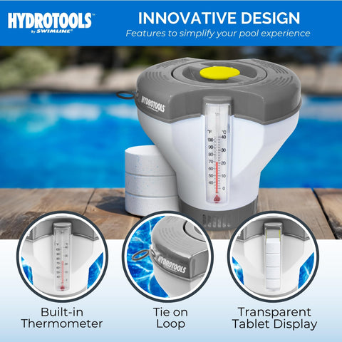 Adjustable flow on HydroTools floater enables precise chemical delivery.