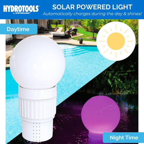 Swimline Hydrotools backyard-decoration-light adds ambient pool ambiance at night.