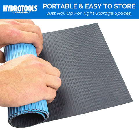 Swimline HydroTools quick hose rinse keeps the mat ready for season use