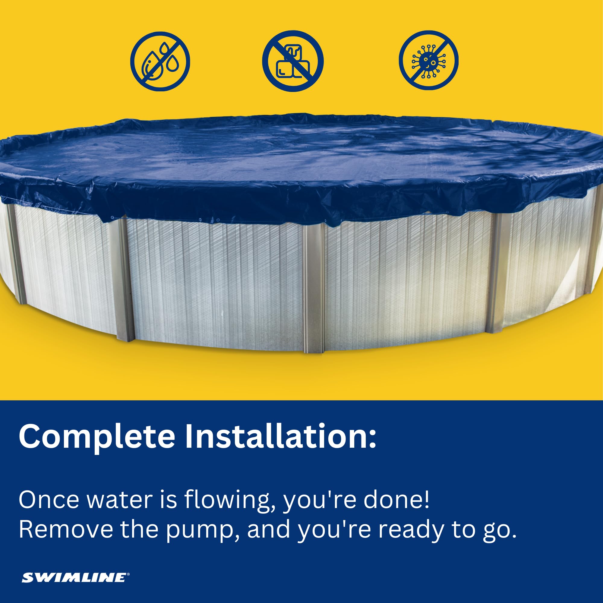 Swimline HydroTools Original siphon pump supports safe pool cover maintenance.