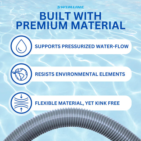 Swimline Hydrotools leakproof connection reduces maintenance during pool use.