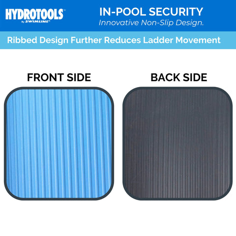 Swimline HydroTools 36x36 pre-cut mat fits most ladders and can be trimmed